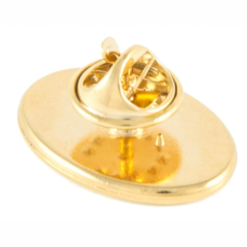 Premium Badge Blank oval 23x15 gold clutch & clear dome